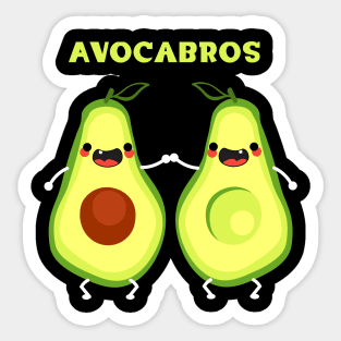 Avocabros on black Sticker